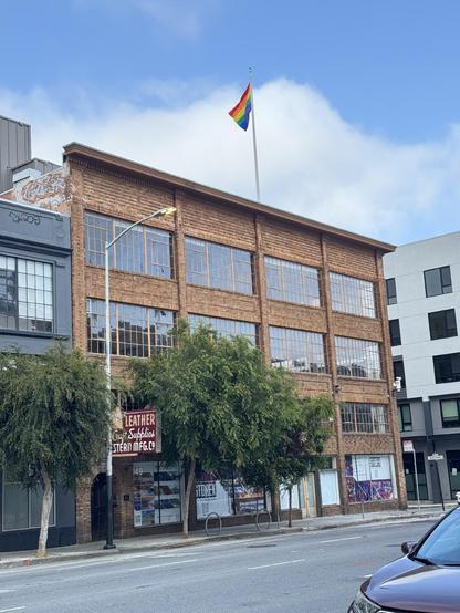 The old Code for America HQ, that they haven’t been in for at least five years. A huge rainbow flag blows in the wind above