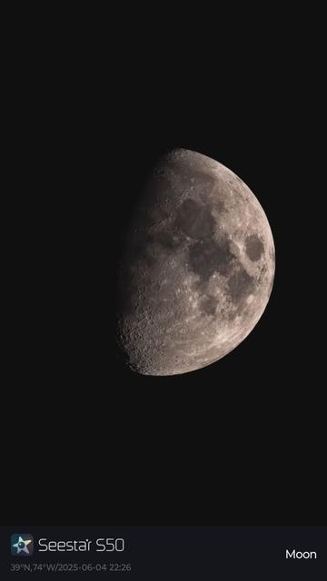 The Moon at about 50% illuminated. Well, I guess it's always 50% illuminated, but 50% of the face we can see from Earth, you pedantic weirdo. Stop bothering me.