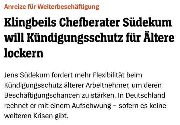 Die SPD will den Kündigungsschutz für ältere Menschen lockern.