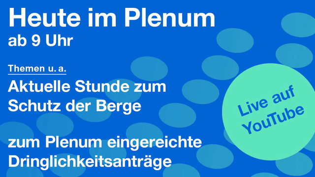 Textkachel: 52. Plenarsitzung des Bayerischen Landtags heute ab 9 Uhr