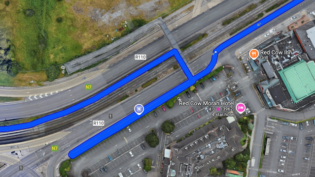 Impossible to see exactly what this route is doing by dropping the little yellow man on the Google map