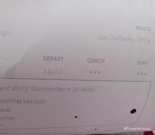 Part of a rail ticket I tried to print, the ink is patchy.