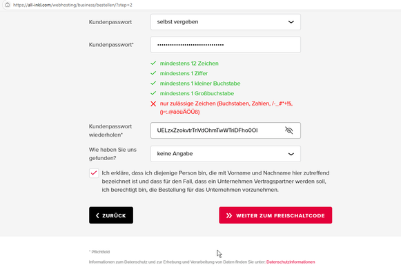 ein 32 stelliges Passwort in einem anmelde formular. das Formular zeigt aber an das keine zulässigen Zeichen verwendet werden. Das aufgedeckte Passwort besteht aber nur aus Zahlen und großen und kleinen Buchstaben ohne sonderzeichen.