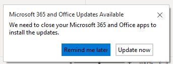 Microsoft prompting me for the bazillionth time recently to update its apps.