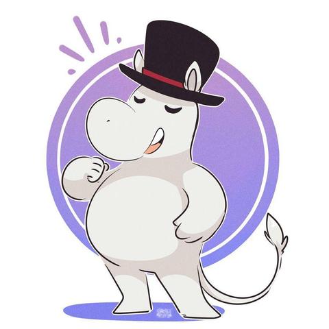 A digital sketch of Moominpappa from the Moomins series