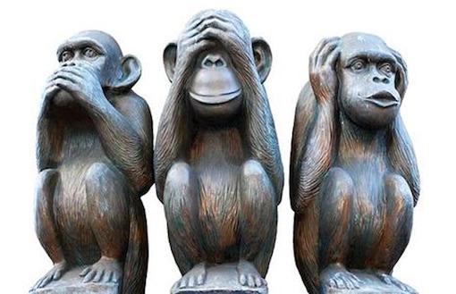 Le tre scimmiette: Non vedo, Non sento e Non parlo