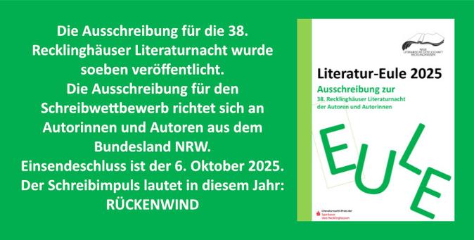 Ausschreibung für die Recklinghäuser Literaturnacht 2025