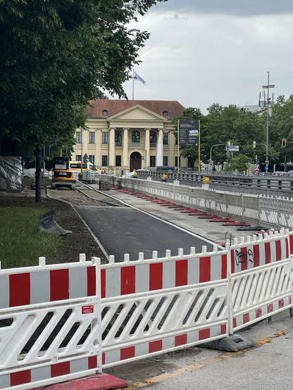Radweg im Bau an der Prinzregentenstraße