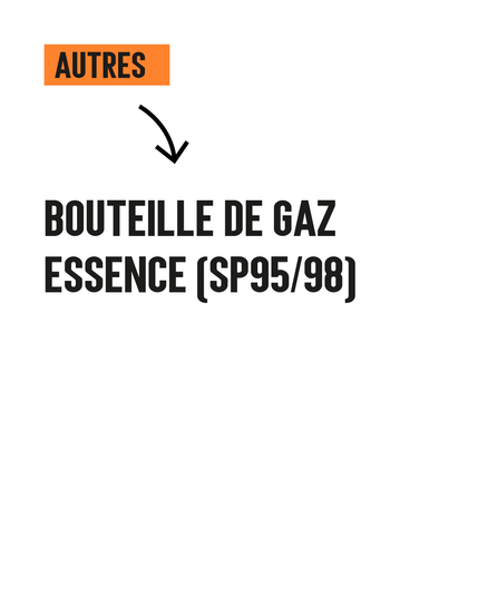 Bouteille de gaz, essence (SP95/98)