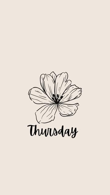 Image of a sketched flower and Thursday