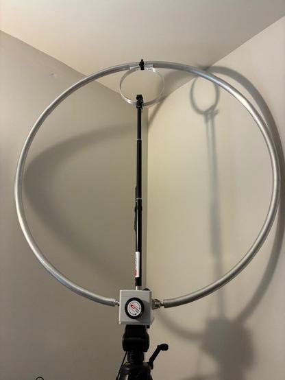 Photo of updated loop antenna setup (CHA F-Loop 3 Plus) in same indoor location.