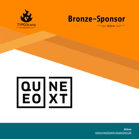 Auf dem Bild ist das Logo vom Bronze-Sponsor QUEONEXT abgebildet.