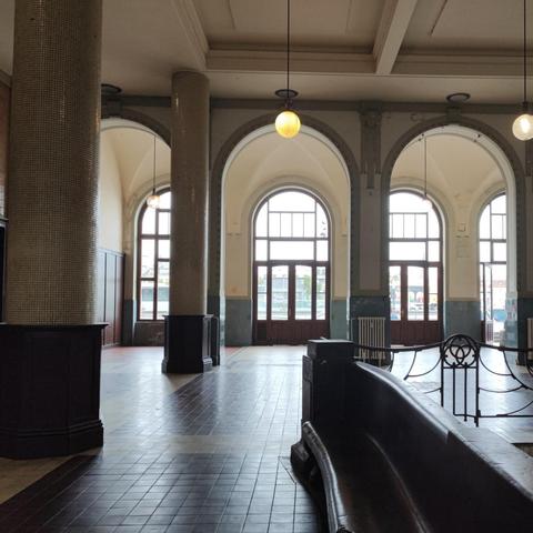 empty train station hall