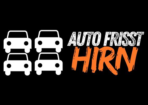 Aufkleber Design: Auto frisst Hirn. 
Daneben vier Pkw Piktogramme.