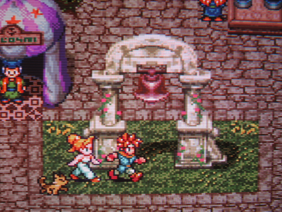 Immediately after meeting for the first time, Crono and Marle escort a little girl's lost cat back to her because they are pure-hearted heroes.