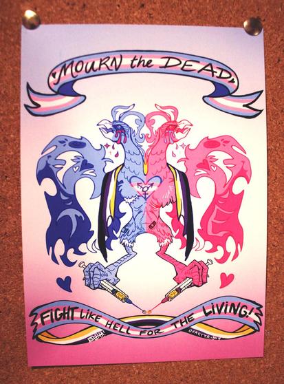 The Trans duel-headed Phoenix of Trans Day of Remembrance print (5x7" mini)