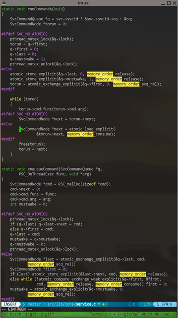 memory ordering constraints in my lockfree variant of the queue used to schedule commands for a different service thread. Are they correct? 🤔