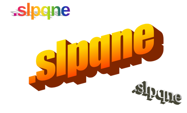The file extension ".slpqne" in three different WortArt Styles