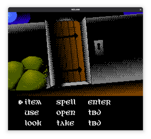 NES style screenshot of a Shadowgate style game