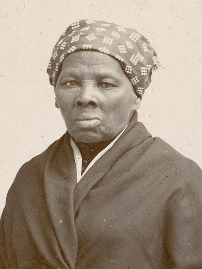 Harriet Tubman in 1895, care of National Portrait Gallery and Wikimedia. Photographer: Horatio Seymour Squyer, 1848–1905. Public Domain. Wikipedia: "After escaping slavery, Tubman made some 13 missions to rescue approximately 70 enslaved people, including her family and friends, using the network of antislavery activists and safe houses known collectively as the Underground Railroad. During the American Civil War, she served as an armed scout and spy for the Union Army. In her later years, Tubman was an activist in the movement for women's suffrage."