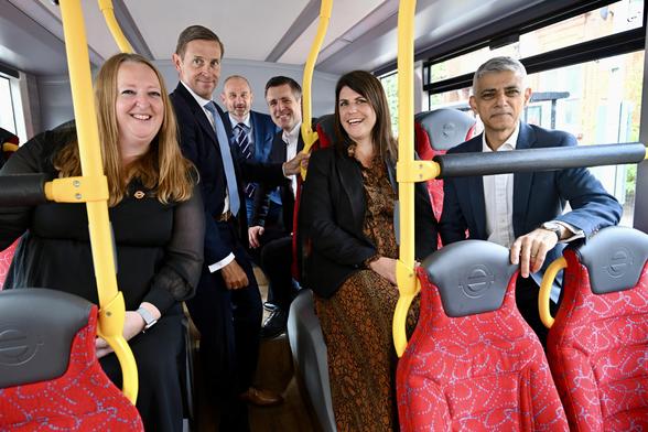 TfL Image - Mayor Sir Sadiq Khan with TfL, Transport UK and Wrightbus team