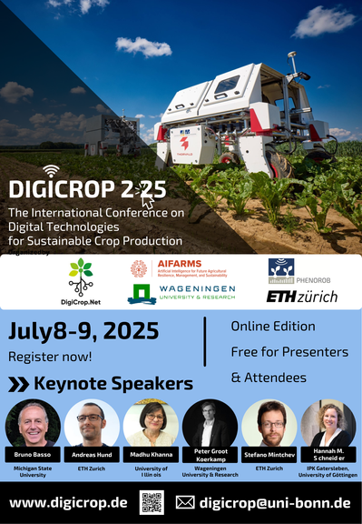 Flyer DIGICROP 2025

The International Conference on
Digital Technologies
for Sustainable Crop Production

July 8-9, 2025