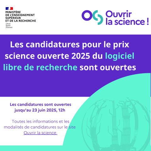 candidatures pour le prix science ouverte du logiciel libre de recherche 2025