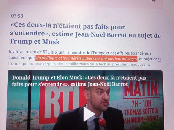 Le Figaro titre "la politique et les intérêt publiques ne font pas bons ménages quand le ministre dit la politique et les intérêts privés ne font pas bon menage