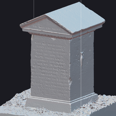 Gerade Grabsteine sind Wind und Wetter ausgesetzt und können schnell beschädigt werden. Um den IST-Zustand zu dokumentieren, habe ich eine Reihe verschiedener Grabsteine des Hannoveraner Gartenfriedhofs 3D digitalisiert. Diese Digitalisate können zur späteren Sanierung, Analyse und Vergleich mit anderen Steinen sowie für die Ahnenforschung eingesetzt werden. Sollte den Steinen etwas zustoßen wie Erosion, Vandalismus oder Diebstahl, ist trotzdem die Aufschrift, Form und Anmutung sicher erfasst.

Die gezeigten Abbildungen zeigen das erste Modell direkt nach der Berechnung.

#3DScan #Grabstein #Hannover #praehist3d #Dokumentation #Sanierung #Denkmalschutz #Denkmal #Digitalisierung
