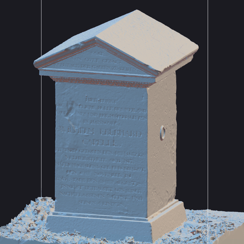 Gerade Grabsteine sind Wind und Wetter ausgesetzt und können schnell beschädigt werden. Um den IST-Zustand zu dokumentieren, habe ich eine Reihe verschiedener Grabsteine des Hannoveraner Gartenfriedhofs 3D digitalisiert. Diese Digitalisate können zur späteren Sanierung, Analyse und Vergleich mit anderen Steinen sowie für die Ahnenforschung eingesetzt werden. Sollte den Steinen etwas zustoßen wie Erosion, Vandalismus oder Diebstahl, ist trotzdem die Aufschrift, Form und Anmutung sicher erfasst.

Die gezeigten Abbildungen zeigen das erste Modell direkt nach der Berechnung.

#3DScan #Grabstein #Hannover #praehist3d #Dokumentation #Sanierung #Denkmalschutz #Denkmal #Digitalisierung