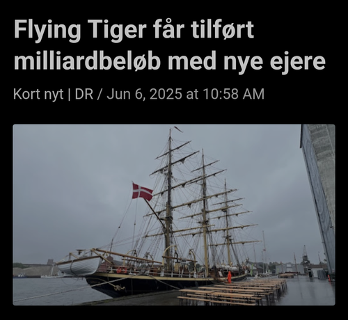 Flying Tiger får tilført milliardbeløb med nye ejere / Billede af et skib