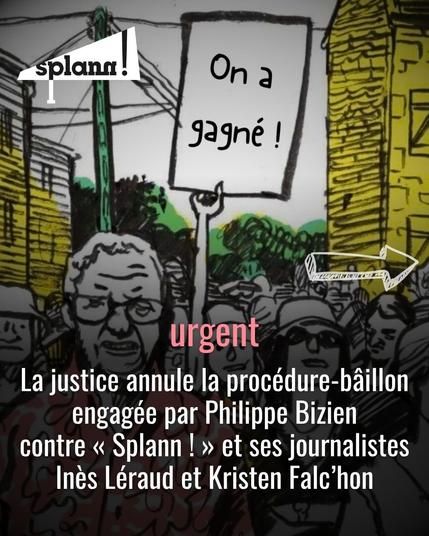 La justice annule la procédure-bâillon engagée par Philippe Bizien contre "Splann !" et ses journalistes Inès Léraud et Kristen Falc'hon
