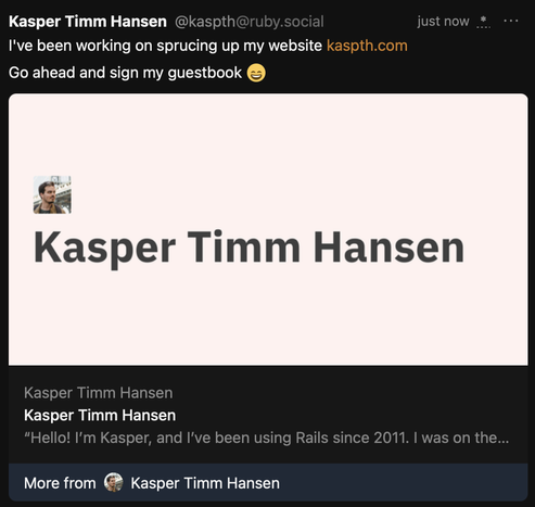 A screenshot where my name appears 4 times
