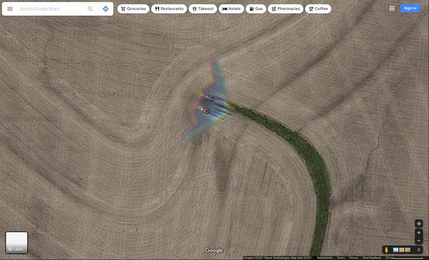 B2 Spirit in flight on Google Maps