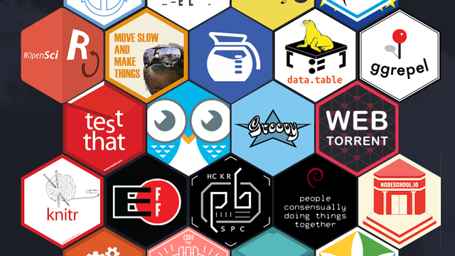 screenshot of hexagon stickers from https://hexb.in/