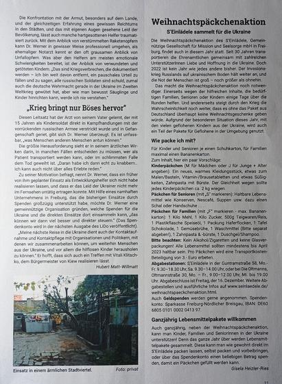 Die zweite Seite des Artikels über die EUFOMEDA.