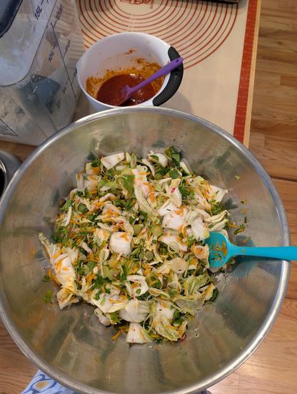 All the veggies mixed together