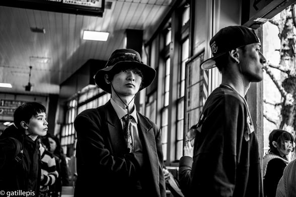 Toquiotes sortint de l'estació de l'antiga estació de Harajuku.