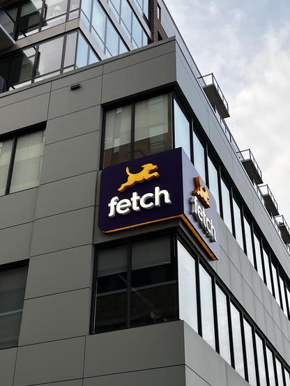 A building with the sign “fetch”