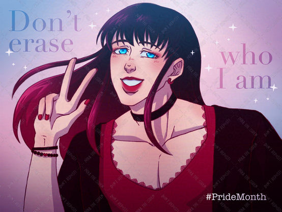 Illustration of Tasuku Tsubakino from the anime "Wind Breaker". The illustration has the text "Don't erase who I am" and the hashtag "#PrideMonth"