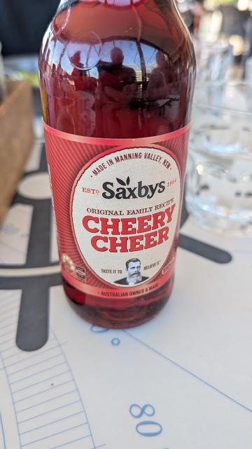 Saxbys cheery cheer soft drink