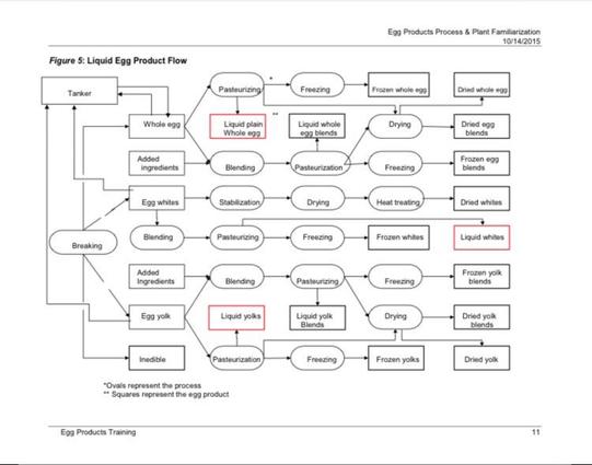 Page 11 from the link it says “liquid egg product flow”, and I would describe it except it’s rather large it has six columns and some of the rows have seven rows, but it’s a flow chart so you really don’t want me to read the whole thing to you. We’ll be here forever.