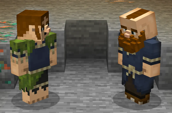 An in-game screenshot showing off two custom dwarfs