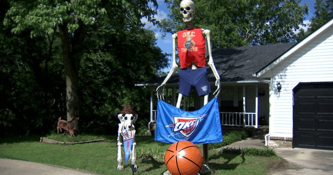 Claremore's most fashionable skeleton cheers on OKC Thunder | News