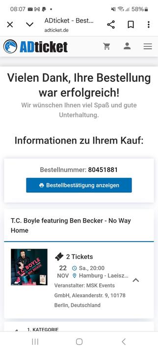 Bestellbestätigung