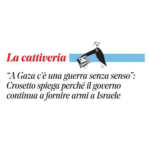 “A Gaza c'è una guerra senza senso": Crosetto spiega perché il governo continua a fornire armi a Israele.