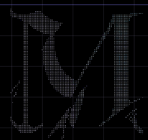 A Cool M formed by a multitude of points
