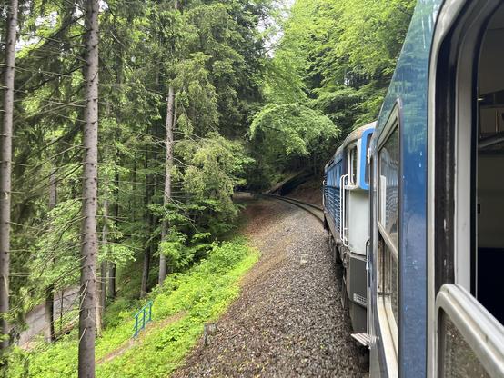 View from an open train window