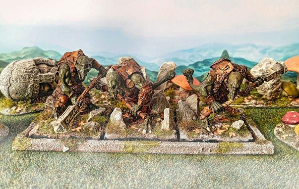 Warhammer 28mm fantasy miniatures. Fimir warriors.
