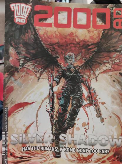 the cover to 2000AD prog 2436, the vampire Baroness DeSilva, art by Joe Currie